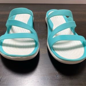 Women's Crocs Swiftwater Slide Sandal Tropical
Teal/White 9W